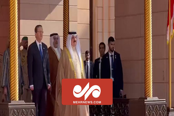 استقبال رسمی شاه ‎بحرین از رئیس رژیم‌ صهیونیستی