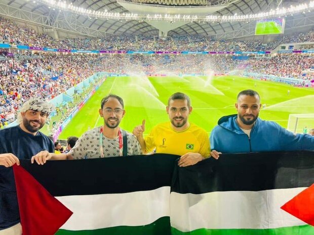 Football fans supporting Palestine in 2022 Qatar World Cup