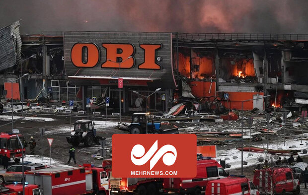 آتش سوزی مهیب در یکی از بزرگترین مراکز خرید مسکو 