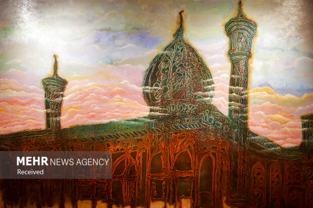 نمایشگاه نقاشی خط «شاهچراغ» در مشهد