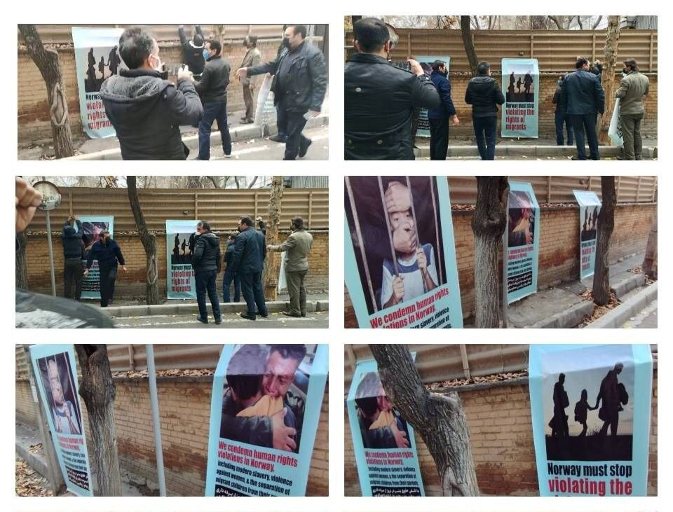Iranian HR activists gather in front of Norway Embassy