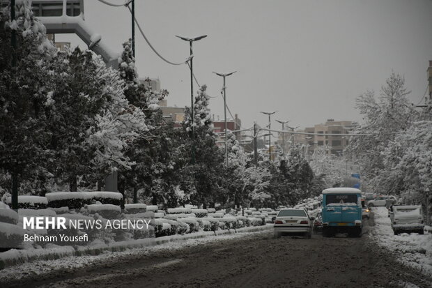 بارش برف در اراک