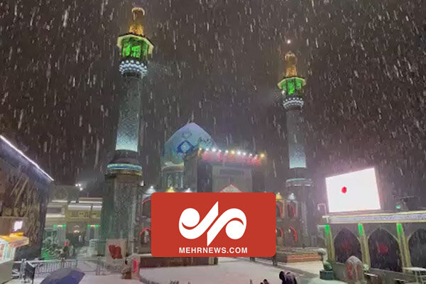 تصاویری زیبا از بارش شبانه برف در امامزاده صالح(ع) تهران
