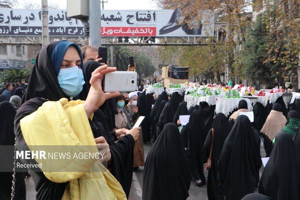 تشییع شهدای گمنام در ساری