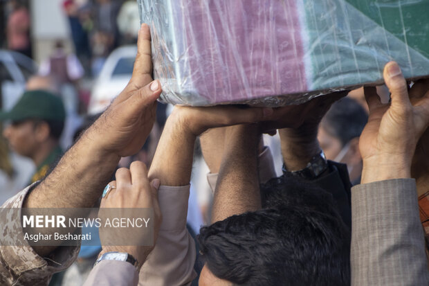 مراسم تدفین یک شهید گمنام در نیشابور برگزار شد