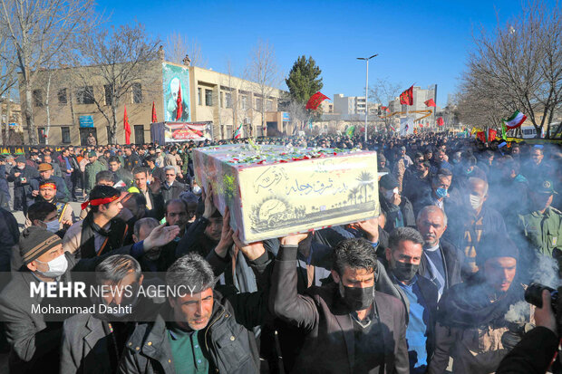 تشییع و تدفین شهید گمنام در ستاد فرماندهی سپاه استان اردبیل