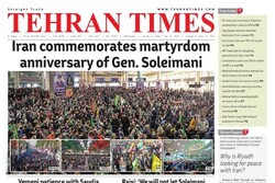 Front pages of Iran’s English dailies on Jan. 4