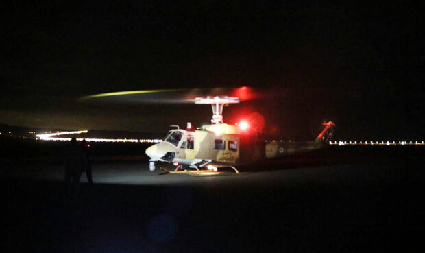 عملیات اعزام بالگرد برای نجات بیمار بدحال خارگی انجام شد