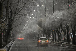 بارش برف شهر یاسوج را سفید پوش کرد