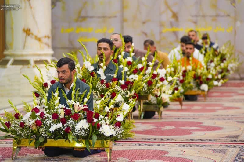 تصاویری زیبا از گل آرایی مرقد مطهر امیرالمومنین(ع) در نجف اشرف