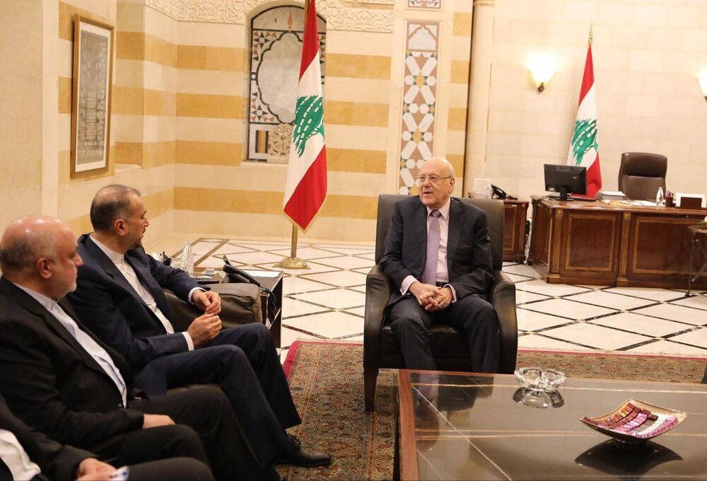 ایرانی وزیر خارجہ کی لبنان کے وزیراعظم سے ملاقات