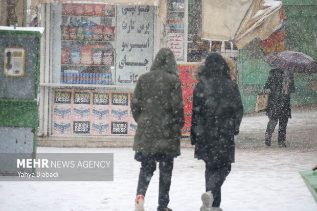 آغاز بارش برف در شهر کرمانشاه 