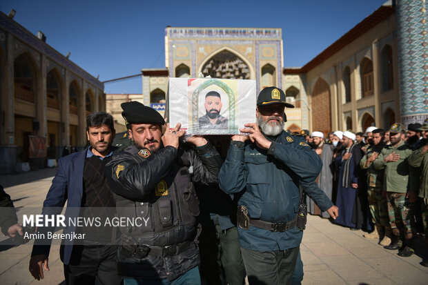 تشییع پیکر شهید پلیس افتخاری «محمود هوشمندی» در شیراز