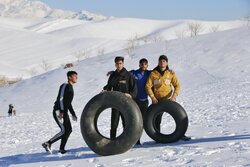 People enjoy snow sports in Lorestan province