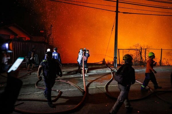 وقوع آتش سوزی های گسترده جنگلی در شیلی
