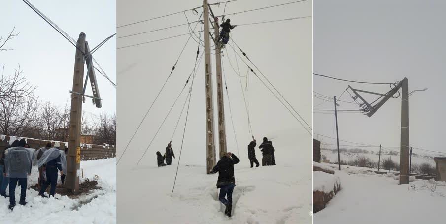 خسارت به شبکه‌های برق رسانی چهارمحال و بختاری در پی بارش برف