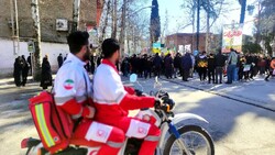 ارائه خدمات امدادی به ۵۳۱ گلستانی در راهپیمایی ۲۲ بهمن