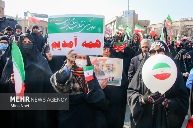 تجدید میثاق دشمن شکن مردم سهند در راهپیمایی ۲۲ بهمن