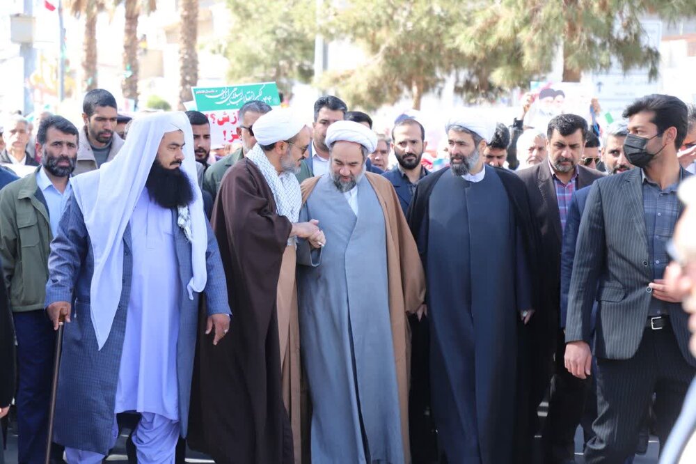 گوشه‌ای از حماسه حضور مردم زاهدان در راهپیمایی یوم الله ۲۲ بهمن