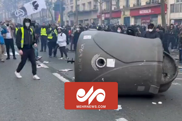 درگیری شدید پلیس فرانسه با معترضان ضددولتی در پاریس