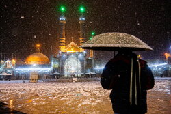 Snowy night in Jamkaran Mosque, Hazrat Masumeh shrine