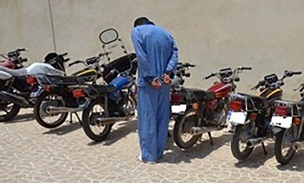 دستگیری سارق حرفه‌ای موتورسیکلت
