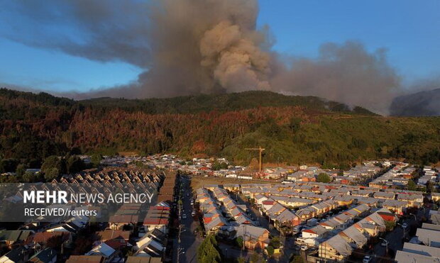 آتش‌سوزی‌ در جنگل‌های جنوب مرکزی شیلی، به صدها خانه آسیب زد و زیستگاه حیوانات جنگلی را نابود کرد