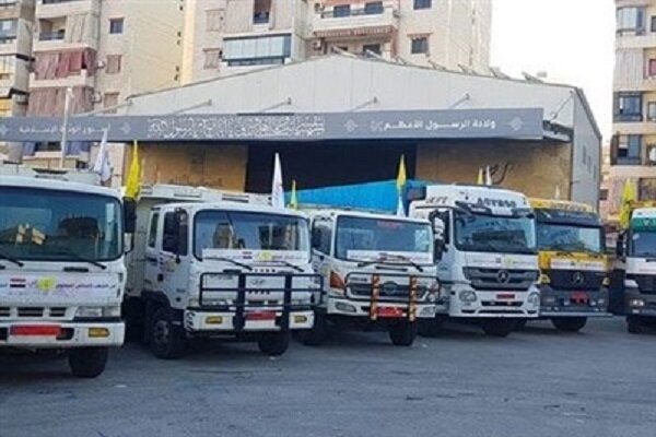 قافلة مساعدة إنسانية لبنانية مؤلفة من 29 شاحنة إلى متضرري الزلزال في سورية