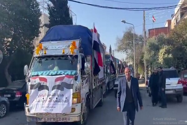ارسال شش کامیون کمک های مردم مظلوم یمن برای زلزله زدگان سوریه
