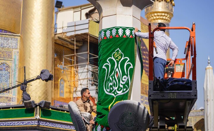حرم مطهر امام علی (ع) به مناسبت اعیاد شعبانیه تزئین شد
