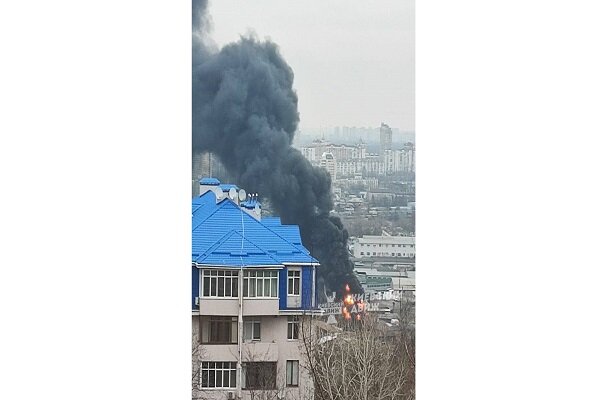 انفجارهای پیاپی و حریق گسترده در پایتخت اوکراین+ فیلم