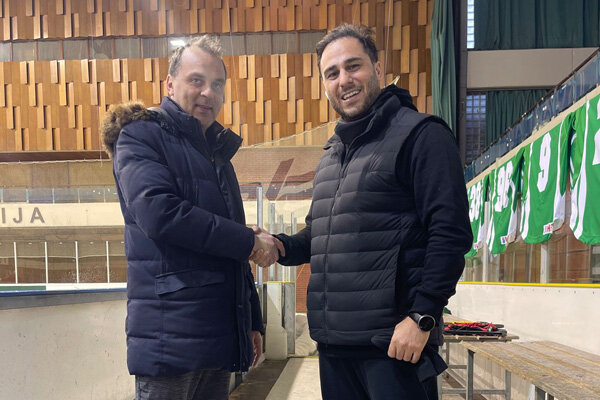 حضور رئیس فدراسیون هاکی روی یخ بوسنی در تمرین تیم ملی ایران