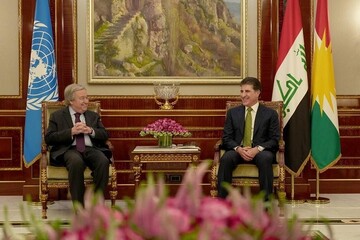 دیدار دبیرکل سازمان ملل با رئیس اقلیم کردستان عراق