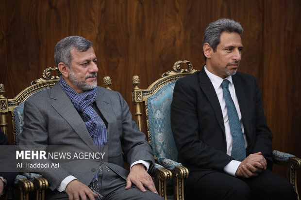 محمد بن حمد الرمحی فرستاده ویژه پادشاه و وزیر انرژی و مواد معدنی کشور عمان در مراسم  با معاون اول رئیس جمهور حضور دارد