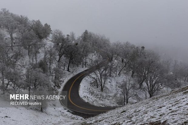 بارش برف در روزهای خشکسالی کالیفرنیا