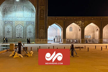 تصاویری از آتش بازی در مسجد وکیل شیراز