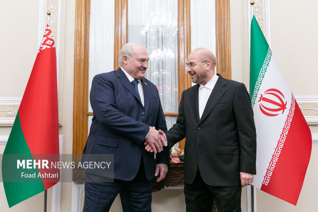 Meeting btw Iran's Parliament speaker, Belarusian president