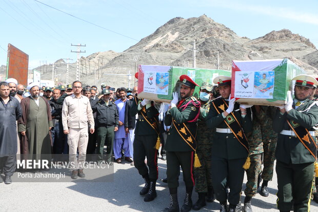 Funeral for security forces recently martyred in southeast
