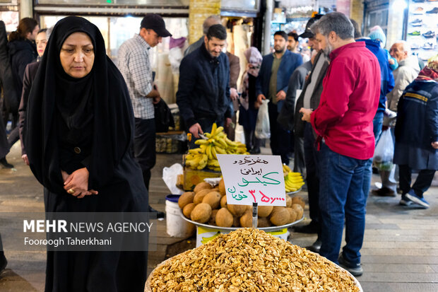 شهر تهران در روزهای پایانی سال حال و هوای نوروزی به خود گرفته است و مردم در بازار ها و خیابان ها مشغول خرید عید نوروز هستند