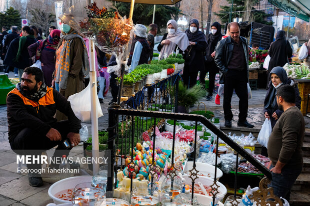 شهر تهران در روزهای پایانی سال حال و هوای نوروزی به خود گرفته است و مردم در بازار ها و خیابان ها مشغول خرید عید نوروز هستند