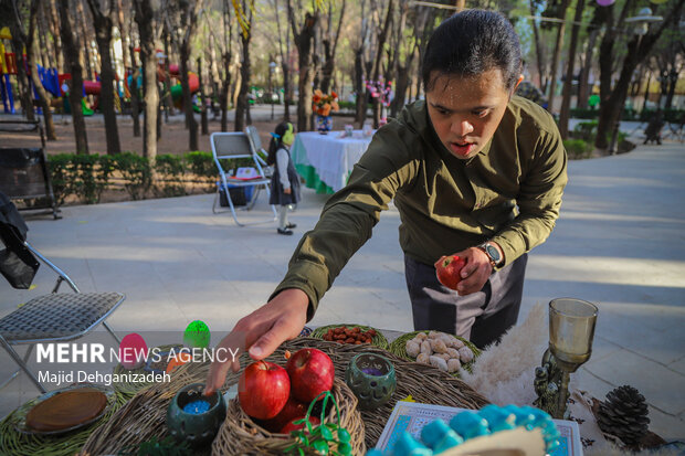 Yazd city decorated with Haft-sin
