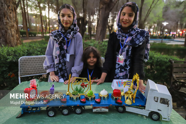 Yazd city decorated with Haft-sin
