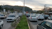 ترافیک سنگین در آزادراه تهران - شمال