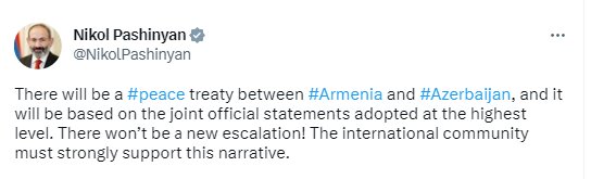 ارمنستان: با آذربایجان پیمان صلح امضاء می‌کنیم/ تنشی نخواهیم داشت
