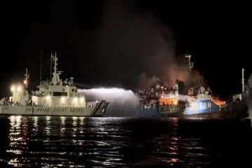 12 killed in fire on Philippine ferry, several missing