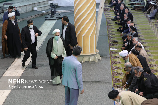 حجت الاسلام والمسلمین محسنی اژه‌ای رئیس قوه قضاییه در نماز جمعه تهران یازدهم فروردین ماه ۱۴۰۲ حضور دارد