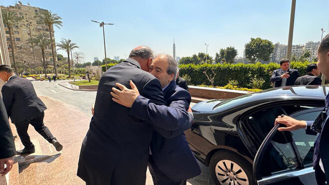 دیدار وزیرخارجه سوریه با همتای مصری پشت درهای بسته+ تصاویر