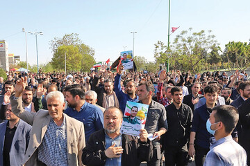 Funeral procession for military advisor Milad Heidari