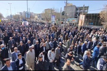 پیکر مطهر شهید «میلاد حیدری» در زادگاهش قروه تشییع شد