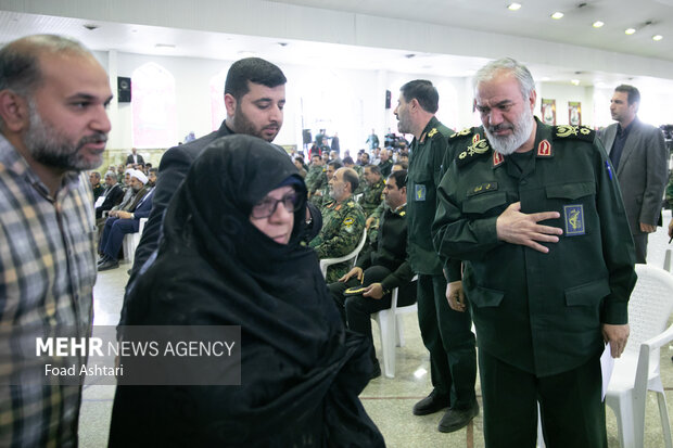 سردار علی فدوی جانشین فرمانده سپاه پاسداران در مراسم بزرگداشت شهیدان مدافع حرم میلاد حیدری و مقداد مهقانی حضور دارد